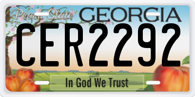 GA license plate CER2292