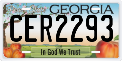 GA license plate CER2293