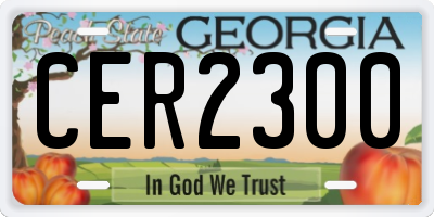 GA license plate CER2300
