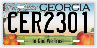 GA license plate CER2301