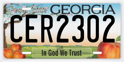 GA license plate CER2302