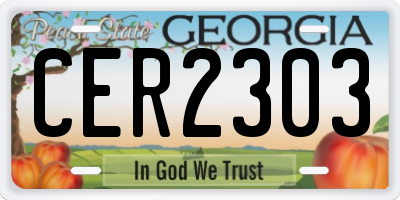 GA license plate CER2303