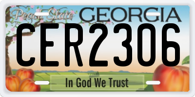 GA license plate CER2306