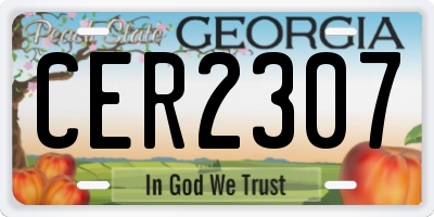 GA license plate CER2307