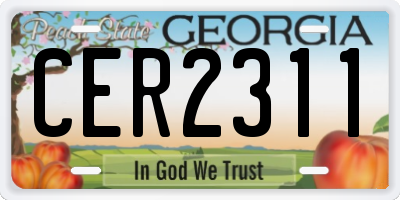 GA license plate CER2311