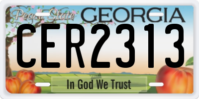 GA license plate CER2313