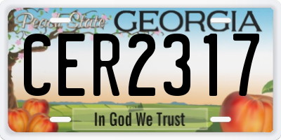 GA license plate CER2317