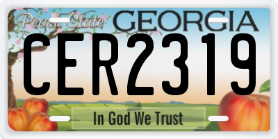 GA license plate CER2319