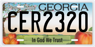 GA license plate CER2320