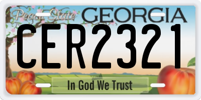 GA license plate CER2321