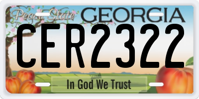 GA license plate CER2322