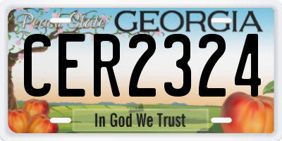 GA license plate CER2324