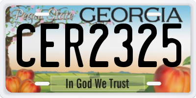 GA license plate CER2325