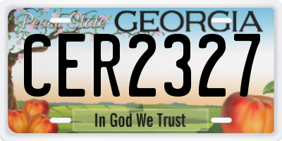 GA license plate CER2327