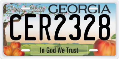 GA license plate CER2328