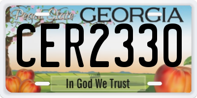 GA license plate CER2330