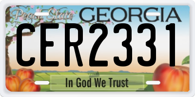 GA license plate CER2331