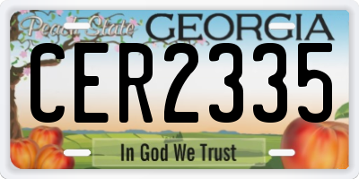 GA license plate CER2335
