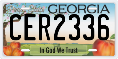 GA license plate CER2336