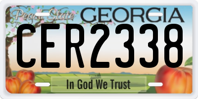 GA license plate CER2338