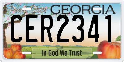 GA license plate CER2341