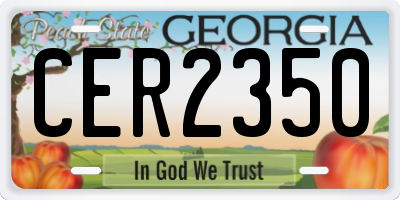 GA license plate CER2350