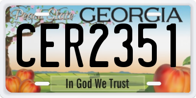 GA license plate CER2351