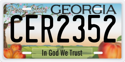 GA license plate CER2352