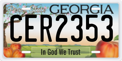 GA license plate CER2353