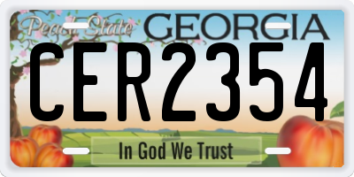 GA license plate CER2354