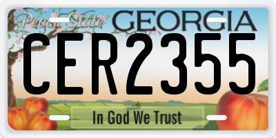 GA license plate CER2355