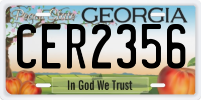 GA license plate CER2356