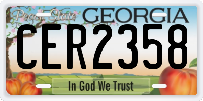 GA license plate CER2358