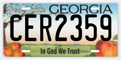 GA license plate CER2359