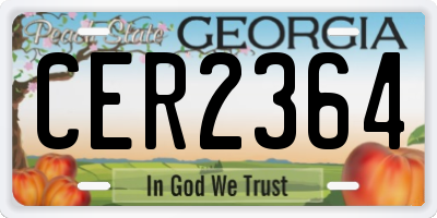 GA license plate CER2364