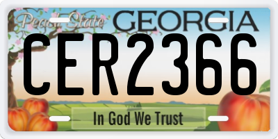 GA license plate CER2366