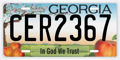 GA license plate CER2367