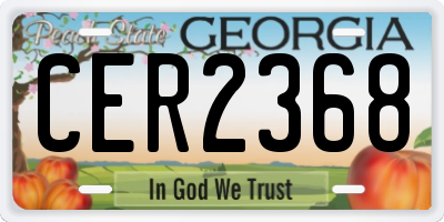 GA license plate CER2368