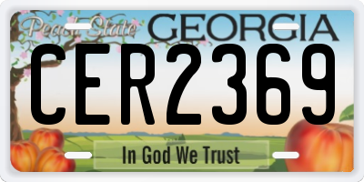 GA license plate CER2369