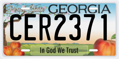 GA license plate CER2371