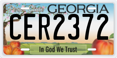 GA license plate CER2372
