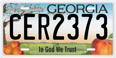 GA license plate CER2373