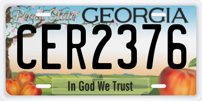 GA license plate CER2376