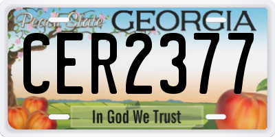 GA license plate CER2377