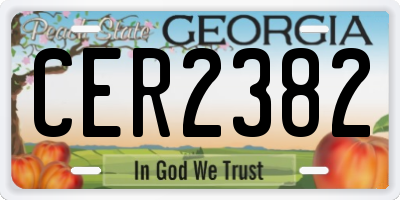 GA license plate CER2382