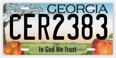 GA license plate CER2383
