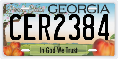 GA license plate CER2384