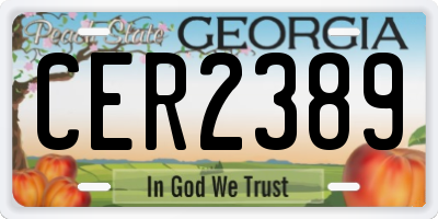 GA license plate CER2389