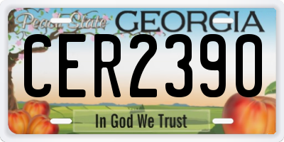 GA license plate CER2390