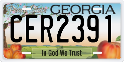 GA license plate CER2391